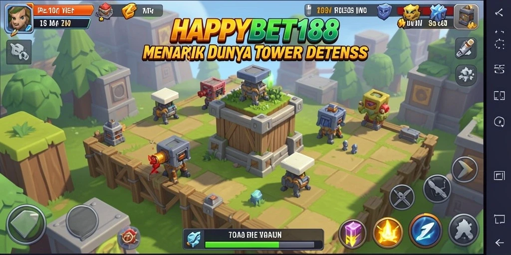 Gameplay seru Tower Defense di HAPPYBET188 dengan menara beragam.