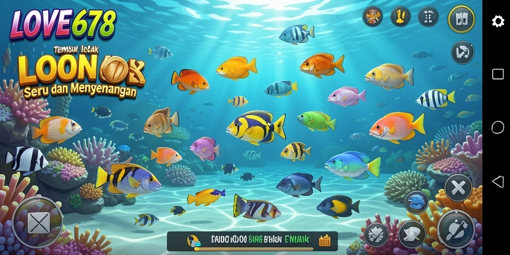 Tampilan gameplay LOVE678 yang seru dalam menembak ikan.